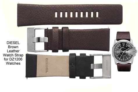 fake diesel brown leather watch strap